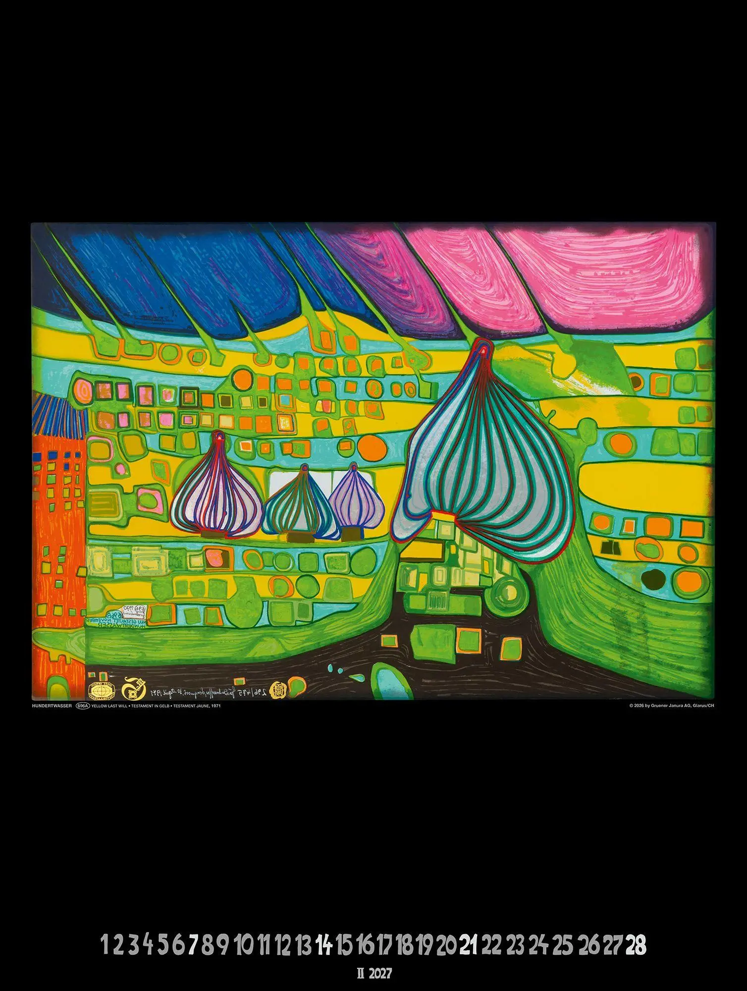 Bild: 9783910430327 | Großer Hundertwasser Art Calendar 2027 | Limited Collectors Edition