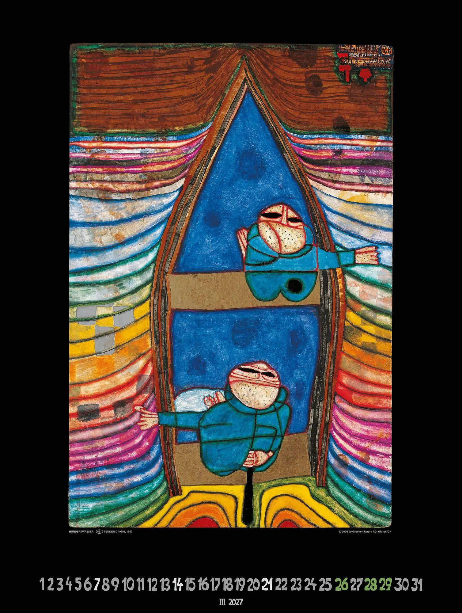 Bild: 9783910430327 | Großer Hundertwasser Art Calendar 2027 | Limited Collectors Edition