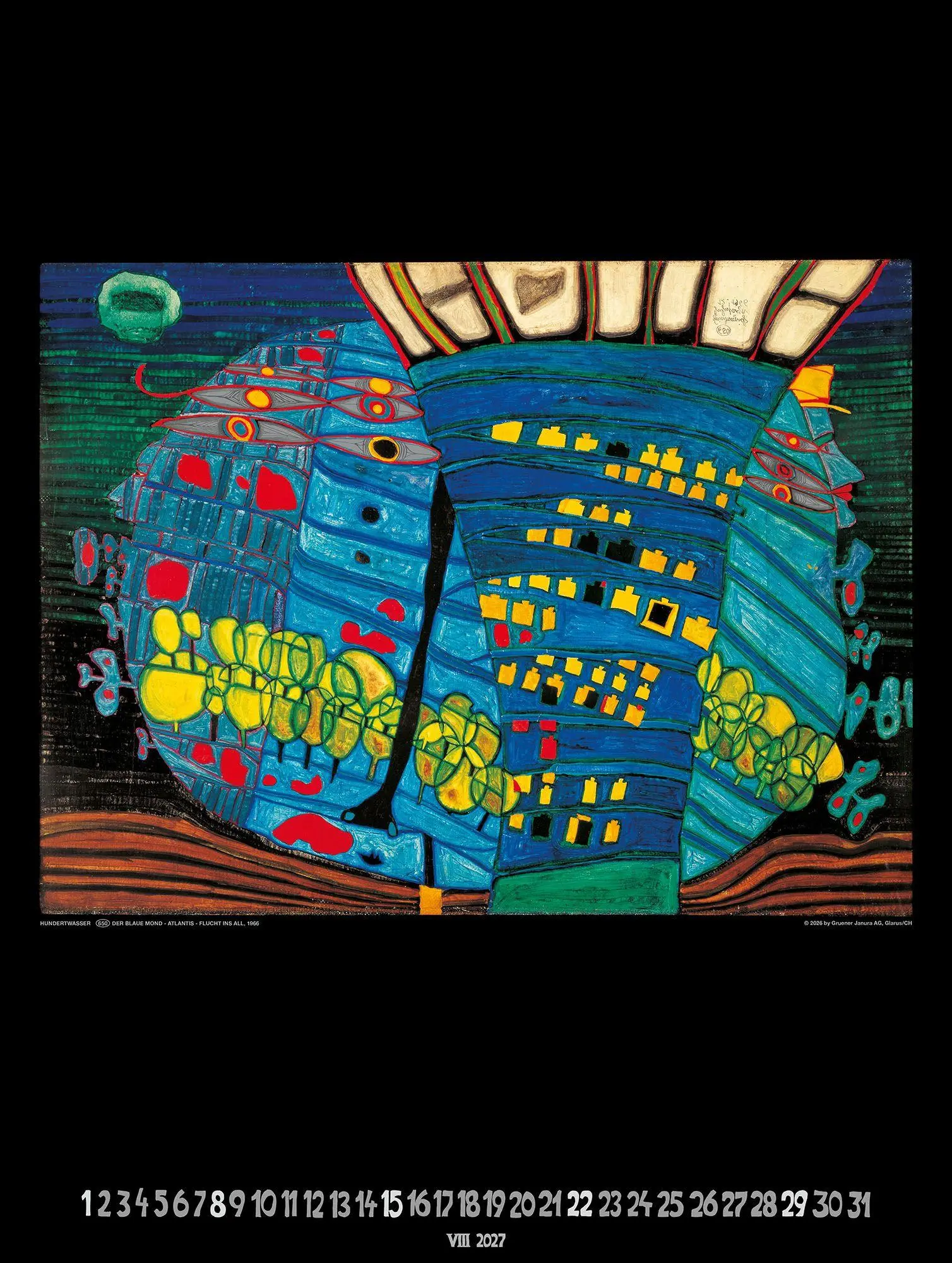 Bild: 9783910430327 | Großer Hundertwasser Art Calendar 2027 | Limited Collectors Edition