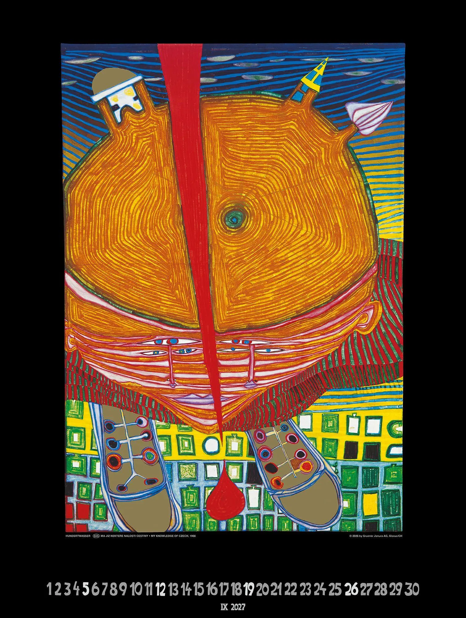 Bild: 9783910430327 | Großer Hundertwasser Art Calendar 2027 | Limited Collectors Edition
