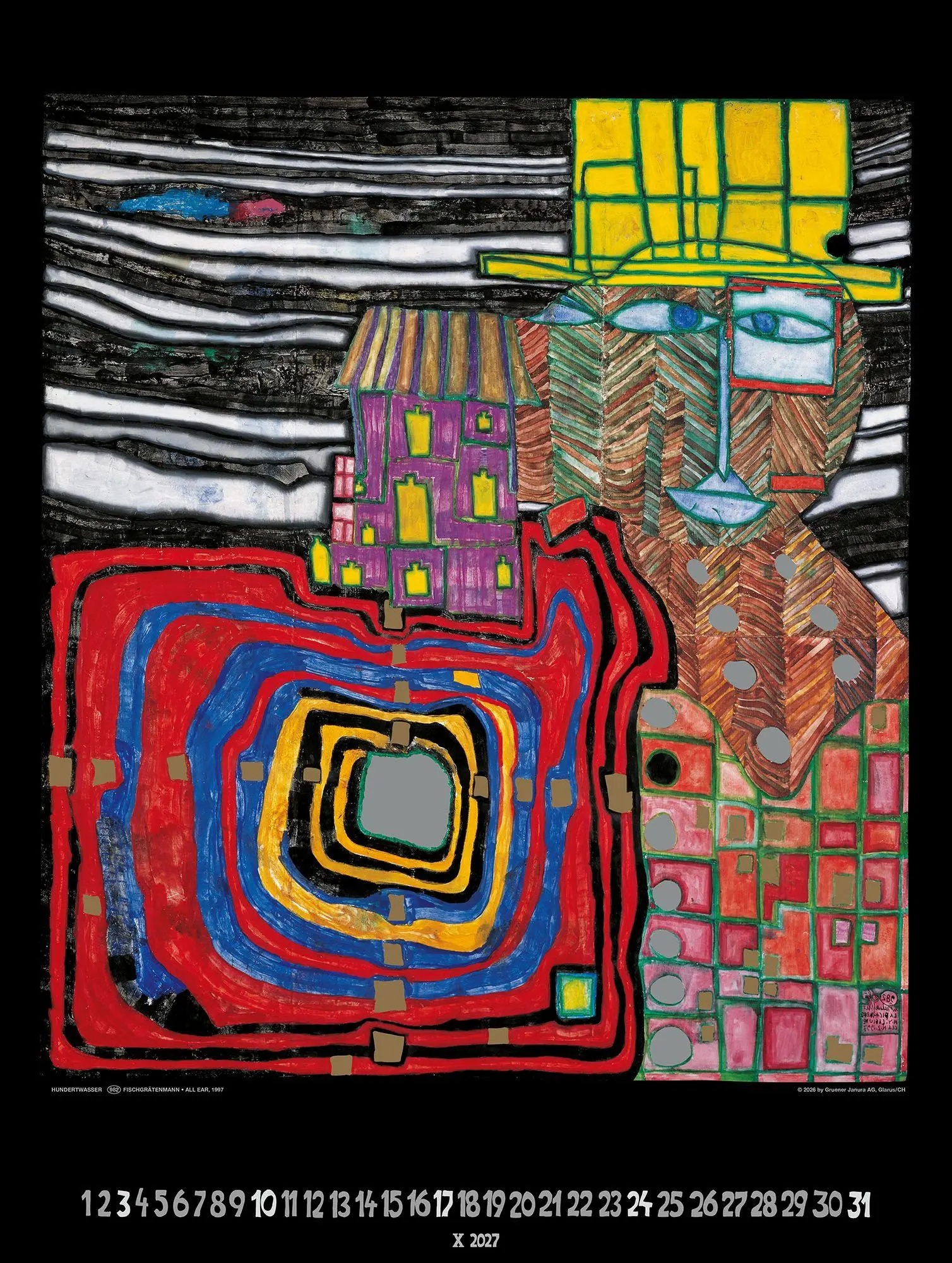 Bild: 9783910430327 | Großer Hundertwasser Art Calendar 2027 | Limited Collectors Edition