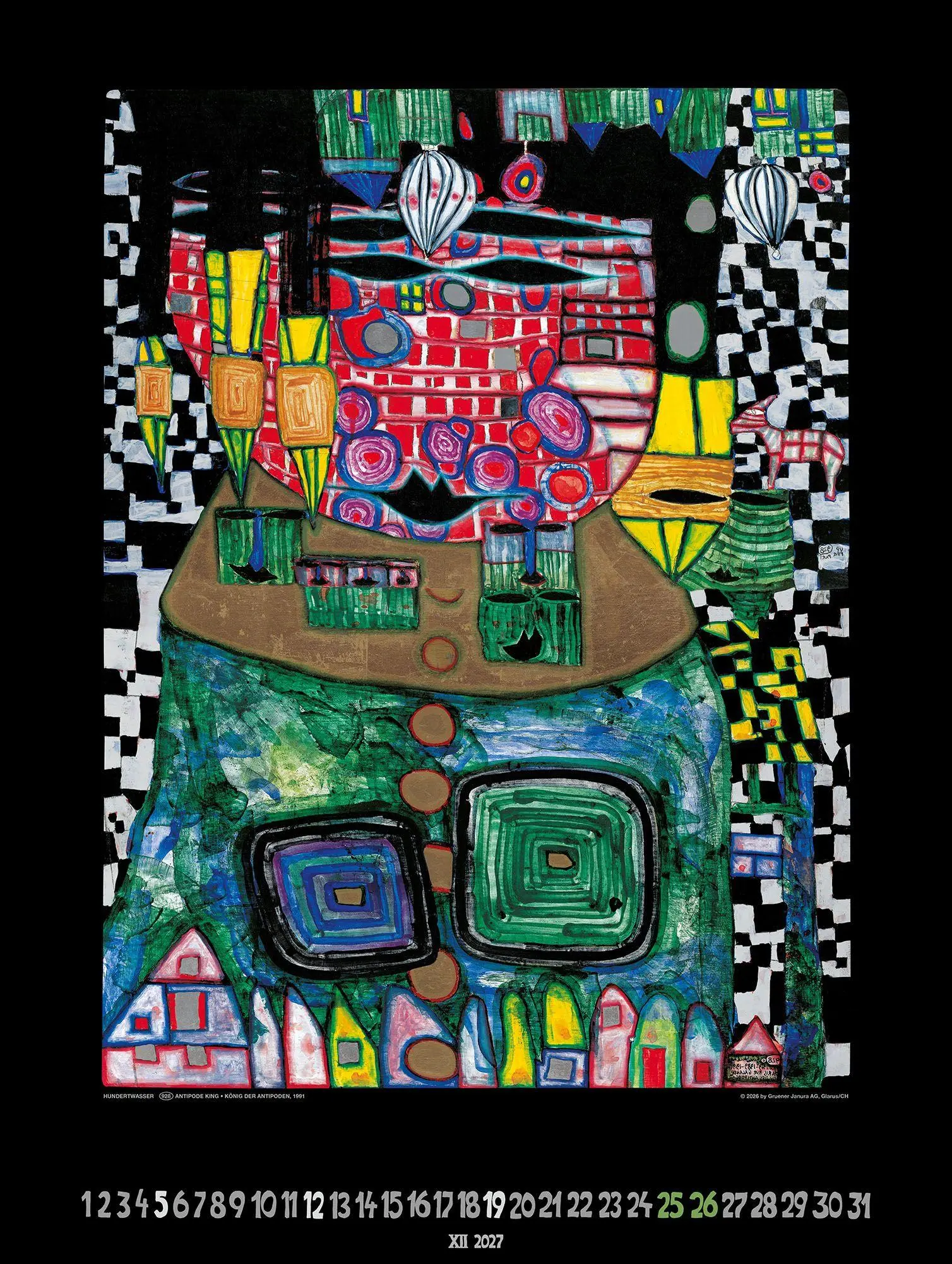 Bild: 9783910430327 | Großer Hundertwasser Art Calendar 2027 | Limited Collectors Edition