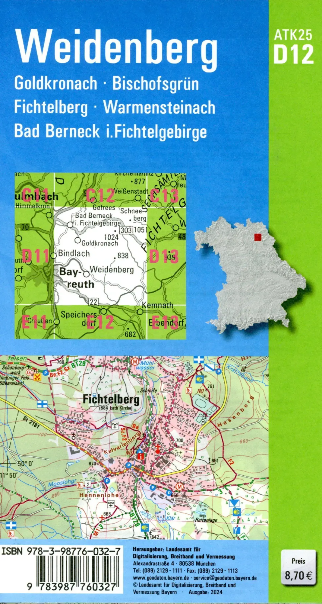 Bild: 9783987760327 | ATK25-D12 Weidenberg (Amtliche Topographische Karte 1:25000) | Deutsch