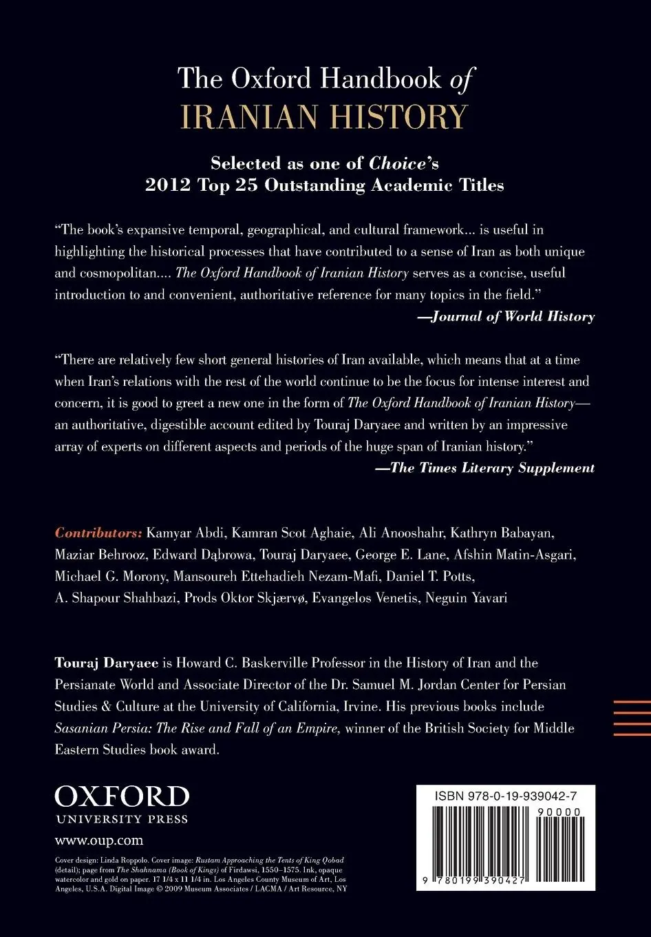 Rückseite: 9780199390427 | The Oxford Handbook of Iranian History | Touraj Daryaee | Taschenbuch