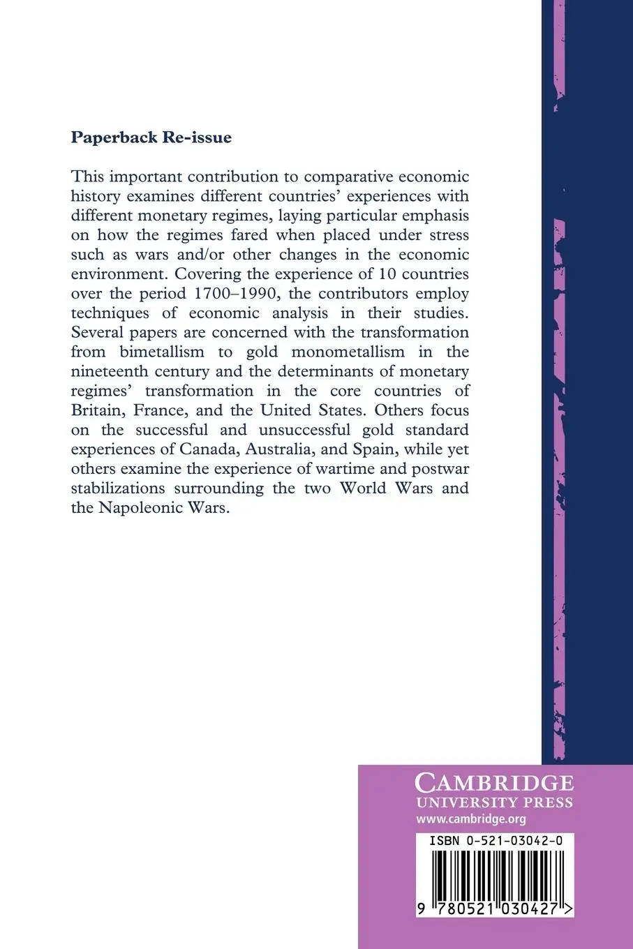 Rückseite: 9780521030427 | Monetary Regimes in Transition | Michael D. Bordo (u. a.) | Buch