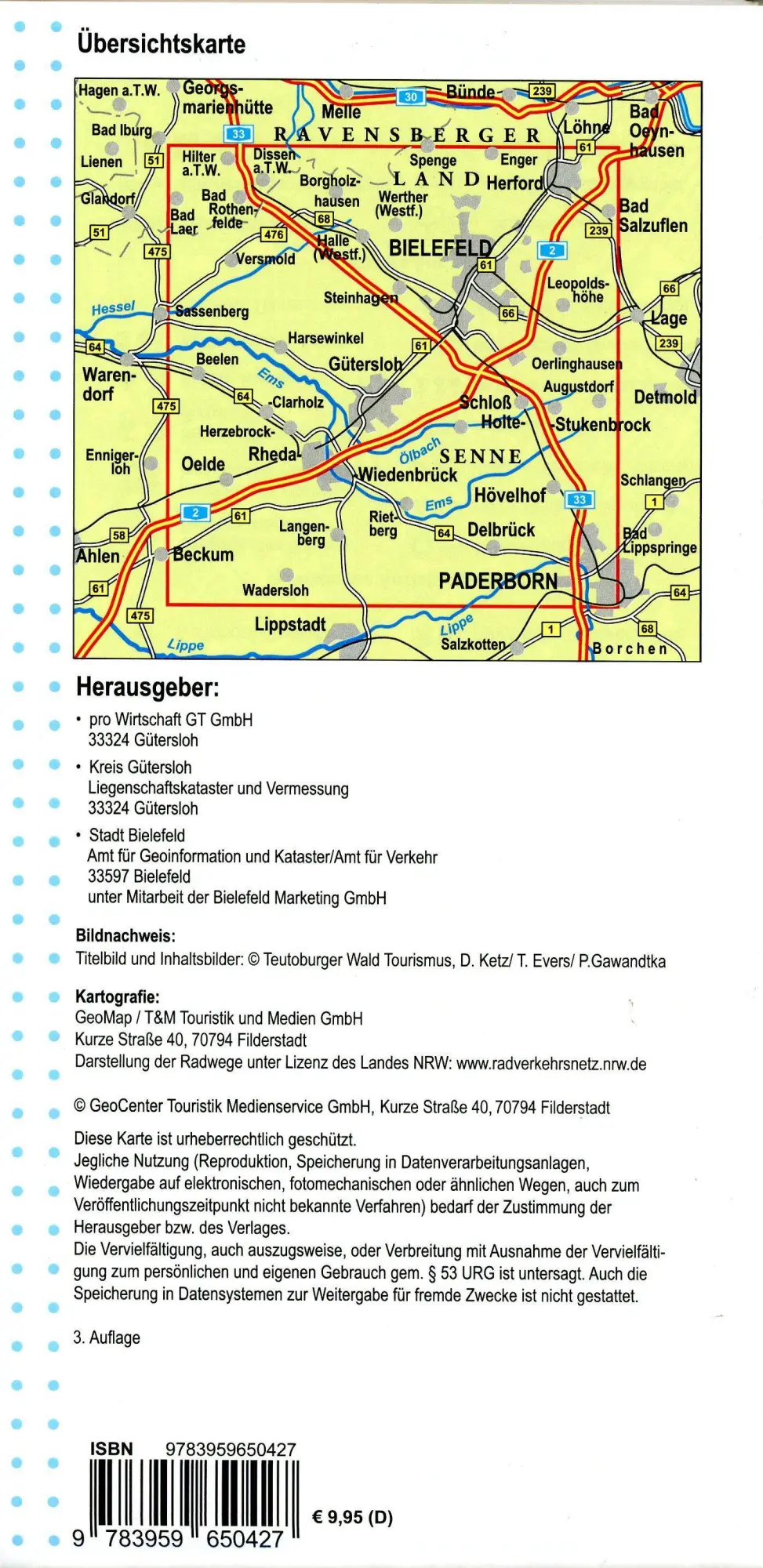 Bild: 9783959650427 | Kreis Gütersloh, Stadt Bielefeld Radwanderkarte mit Radverkehrsnetz...