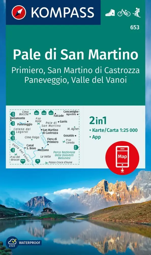 Cover: 9783991540427 | KOMPASS Wanderkarte 653 Pale di San Martino, Primiero San Martino...
