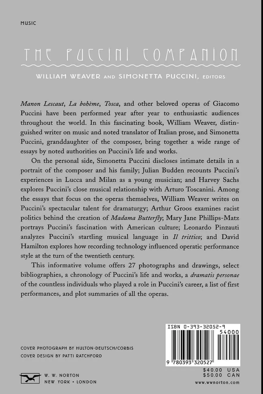Rückseite: 9780393320527 | Puccini Companion | William Weaver (u. a.) | Taschenbuch | Englisch