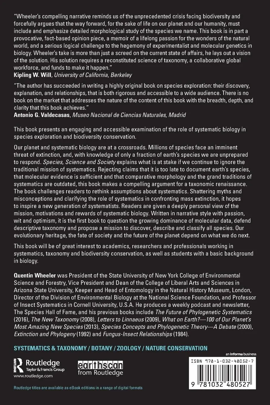 Rückseite: 9781032480527 | Species, Science and Society | The Role of Systematic Biology | Buch