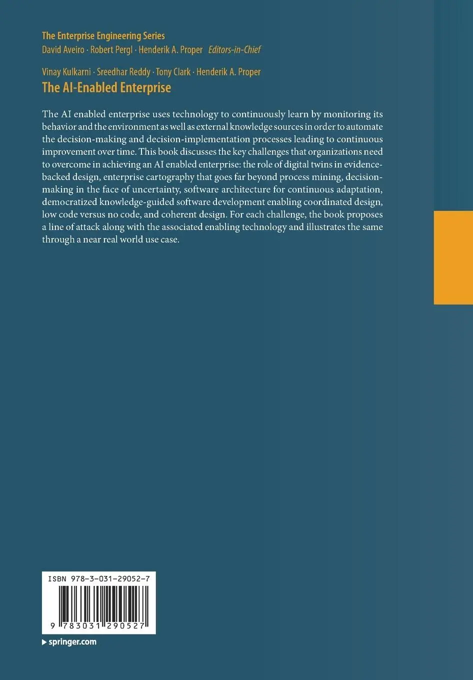 Rückseite: 9783031290527 | The AI-Enabled Enterprise | Vinay Kulkarni (u. a.) | Taschenbuch | xii