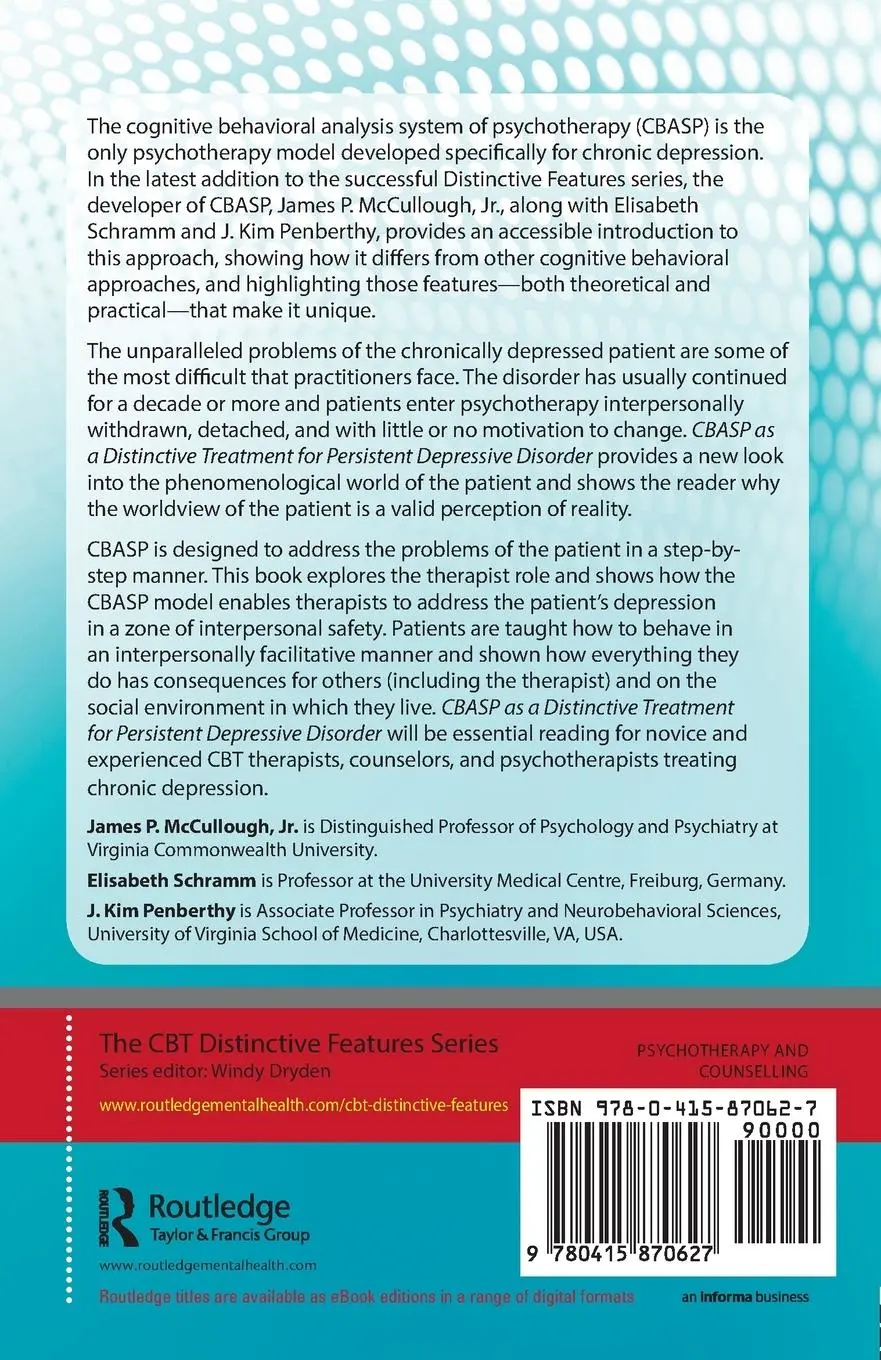 Rückseite: 9780415870627 | CBASP as a Distinctive Treatment for Persistent Depressive Disorder