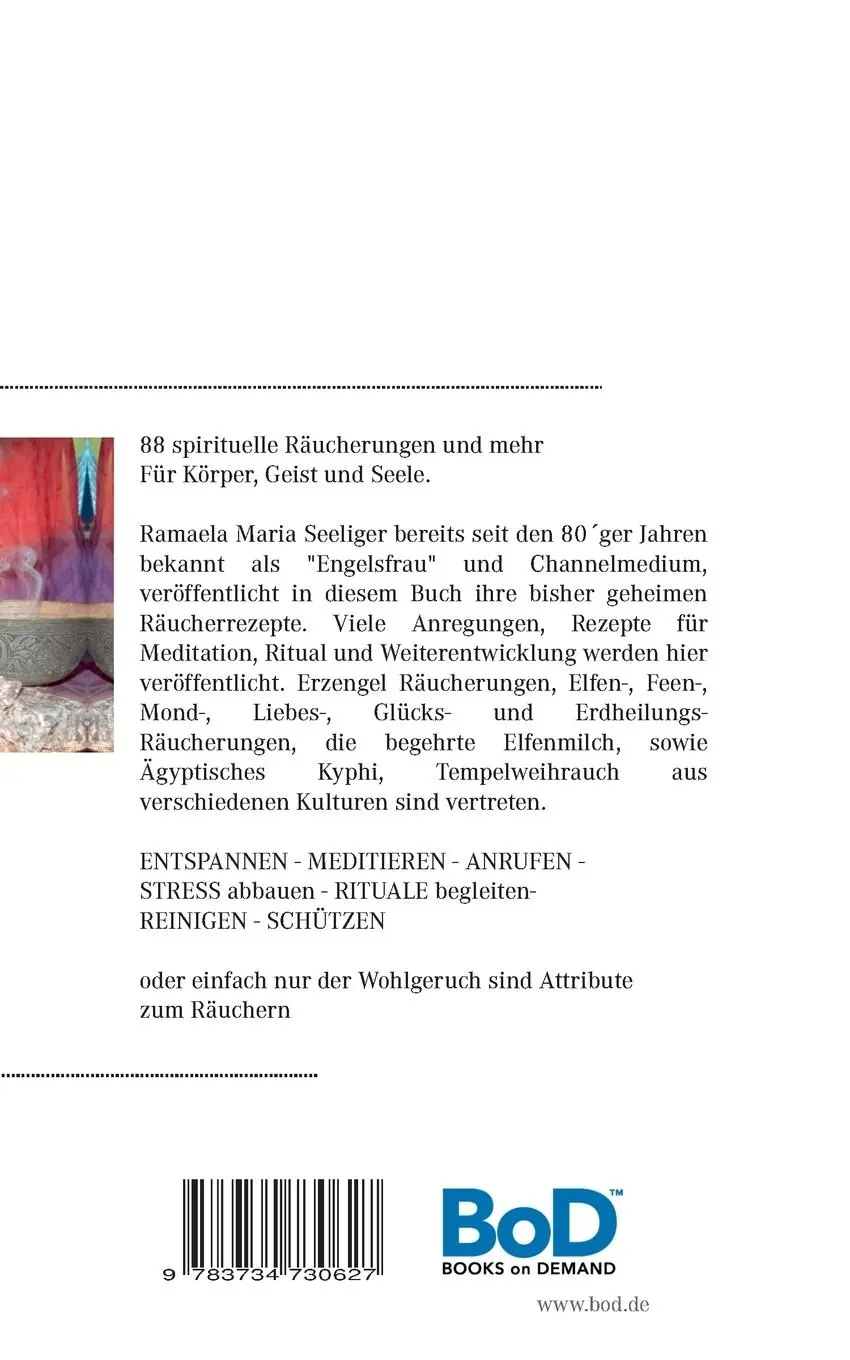 Rückseite: 9783734730627 | 88 spirituelle Räucherungen und mehr | Für Körper, Geist und Seele