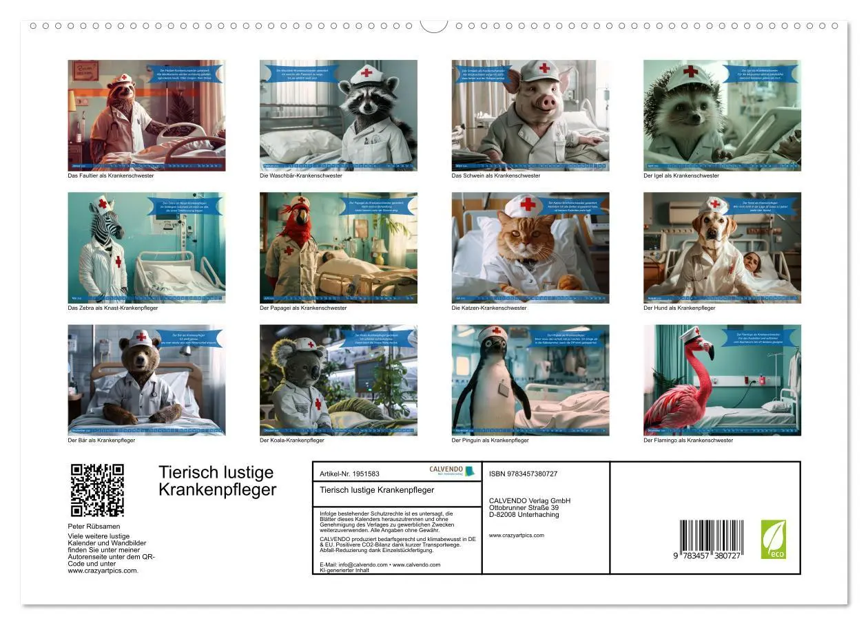 Bild: 9783457380727 | Tierisch lustige Krankenpfleger (hochwertiger Premium Wandkalender...