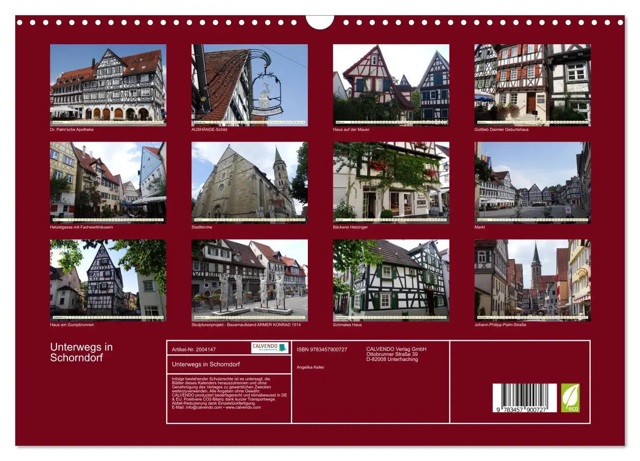Bild: 9783457900727 | Unterwegs in Schorndorf (Wandkalender 2026 DIN A3 quer), CALVENDO...