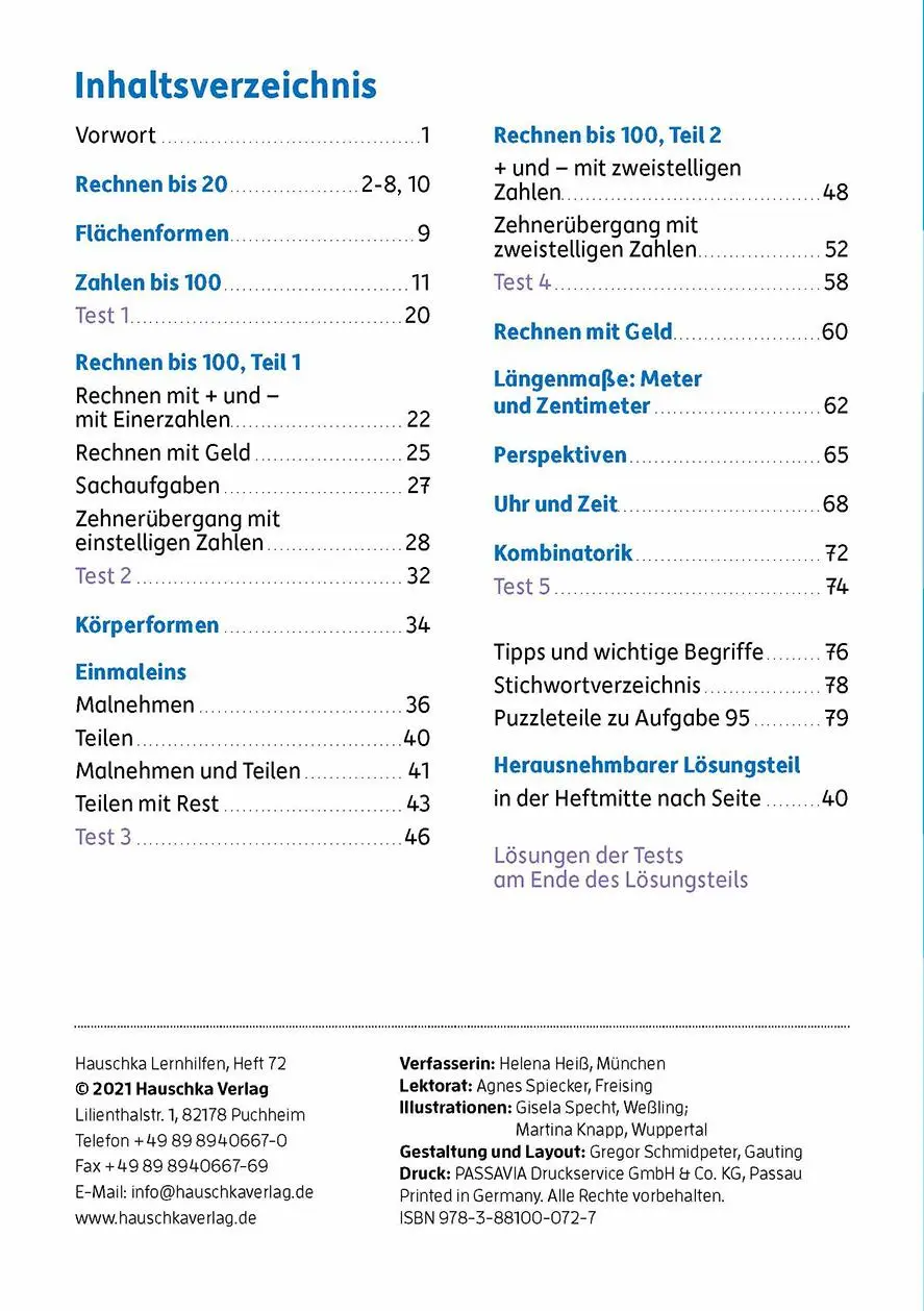 Bild: 9783881000727 | Mathe trainieren 2. Klasse | Helena Heiß | Broschüre | 112 S. | 2012