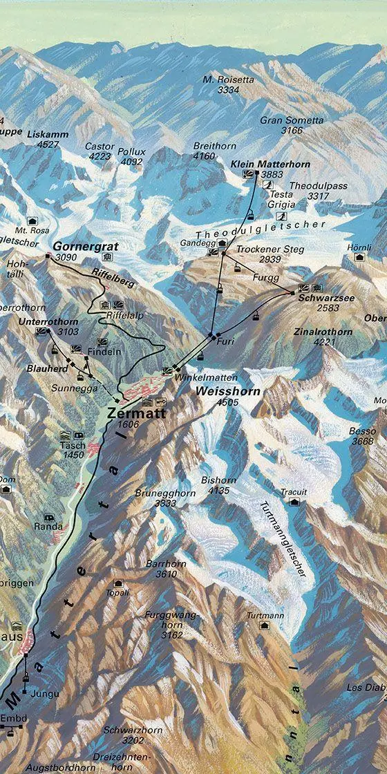 Bild: 9783828310827 | Hallwag Panoramakarte Wallis Panoramakarte | Hallwag Kümmerly+Frey AG