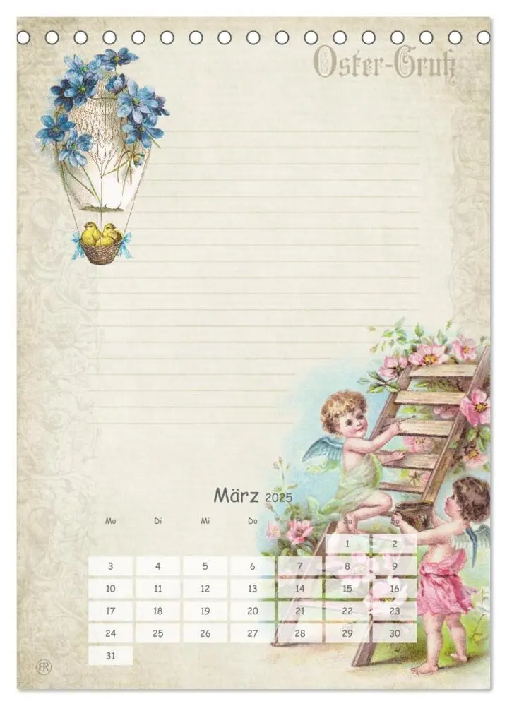 Bild: 9783457050927 | Nostalgie-Jahr, Motive aus alten Poesiealben (Tischkalender 2025...