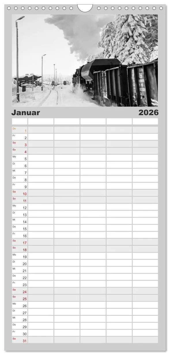 Bild: 9783516520927 | Familienplaner 2026 - Dampfloks in der DDR mit 5 Spalten...