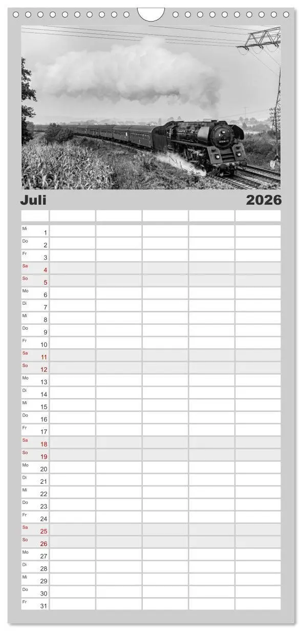 Bild: 9783516520927 | Familienplaner 2026 - Dampfloks in der DDR mit 5 Spalten...
