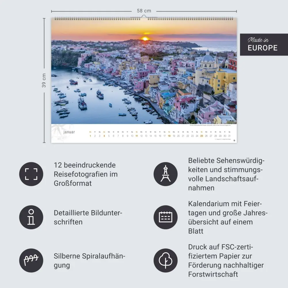 Bild: 9783756410927 | Italien Globetrotter Kalender 2026 - Von sonnigen Küsten und...
