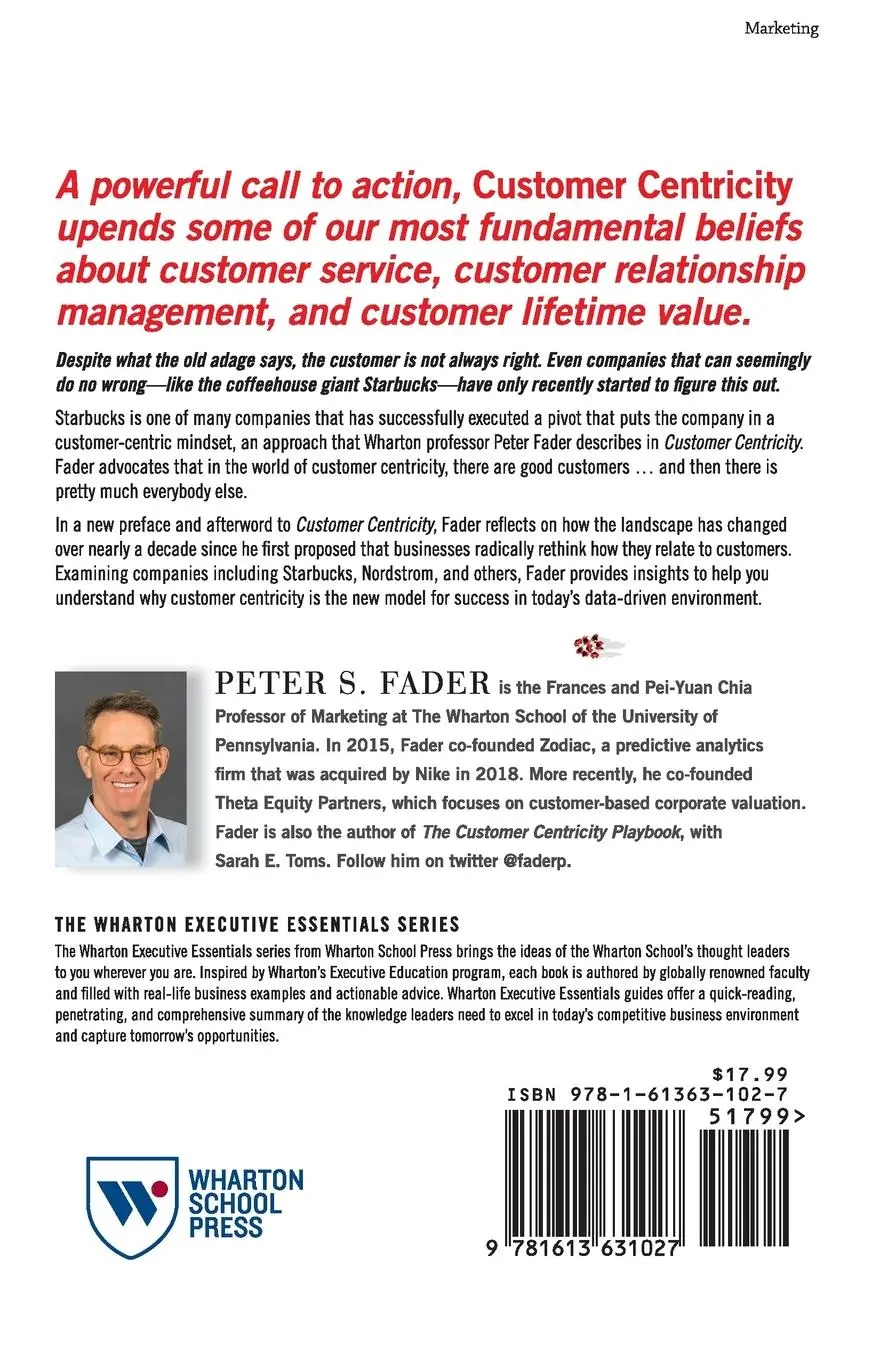 Rückseite: 9781613631027 | Customer Centricity | Peter Fader | Taschenbuch | Englisch | 2020