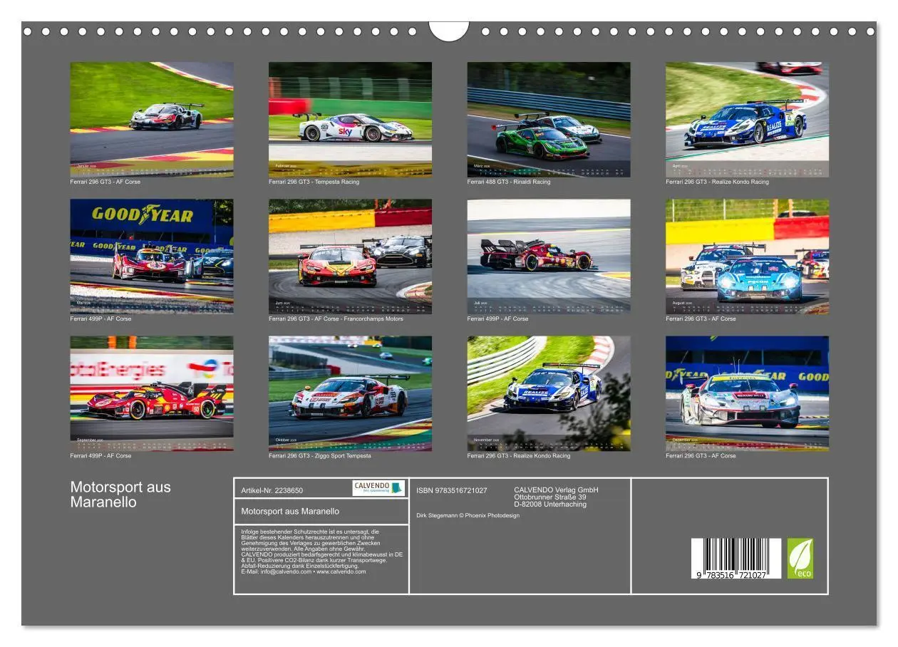 Bild: 9783516721027 | Motorsport aus Maranello (Wandkalender 2026 DIN A3 quer), CALVENDO...