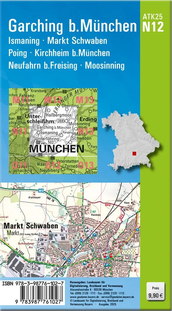 Rückseite: 9783987761027 | ATK25-N12 Garching b.München (Amtliche Topographische Karte 1:25000)
