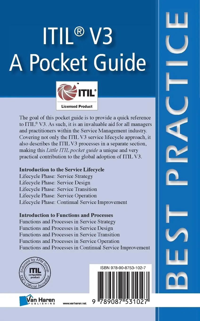 Rückseite: 9789087531027 | ITIL® V3 - A Pocket Guide | Jan van Bon | Taschenbuch | Englisch
