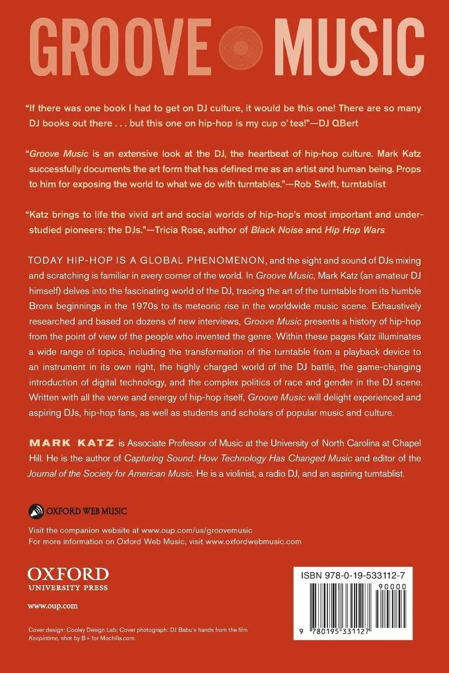 Rückseite: 9780195331127 | Groove Music | The Art and Culture of the Hip-Hop DJ | Mark Katz