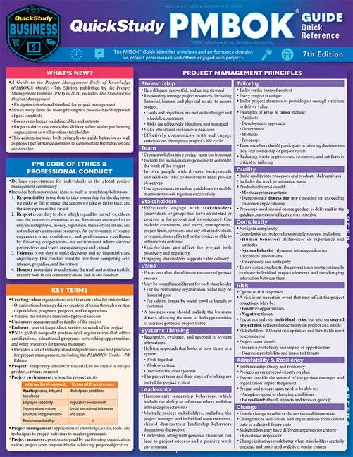 Cover: 9781423231127 | QuickStudy PMBOK Quick Reference Guide | Inc. BarCharts | Broschüre
