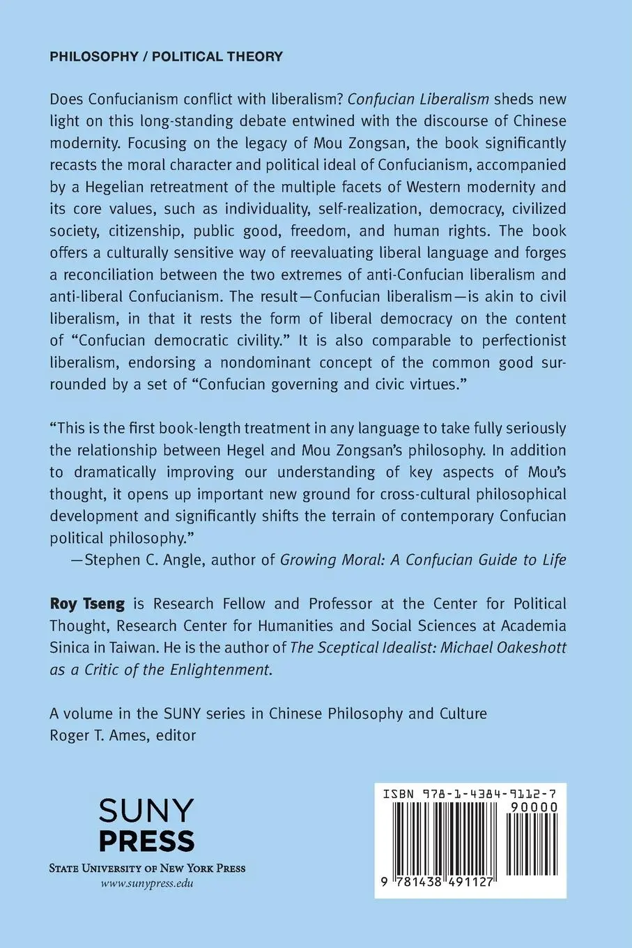 Rückseite: 9781438491127 | Confucian Liberalism | Mou Zongsan and Hegelian Liberalism | Roy Tseng