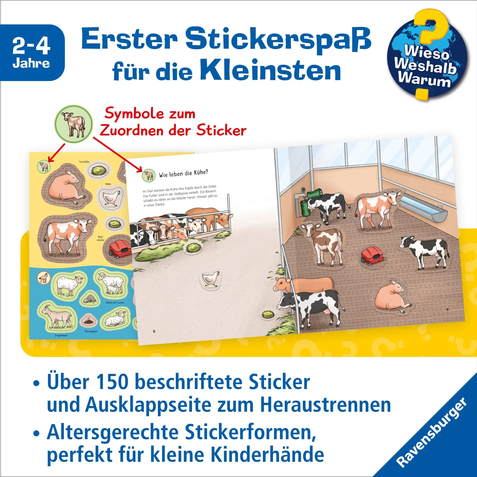 Bild: 9783473601127 | Wieso? Weshalb? Warum? junior Stickerheft - Bauernhof | Marie Zippel