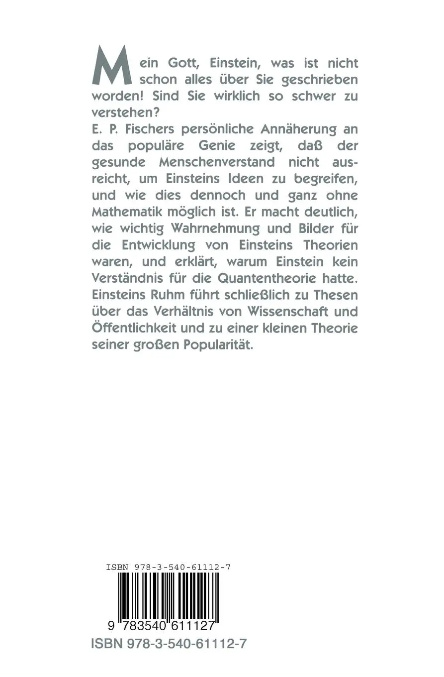 Rückseite: 9783540611127 | Einstein | Ein Genie und sein überfordertes Publikum | Fischer | Buch