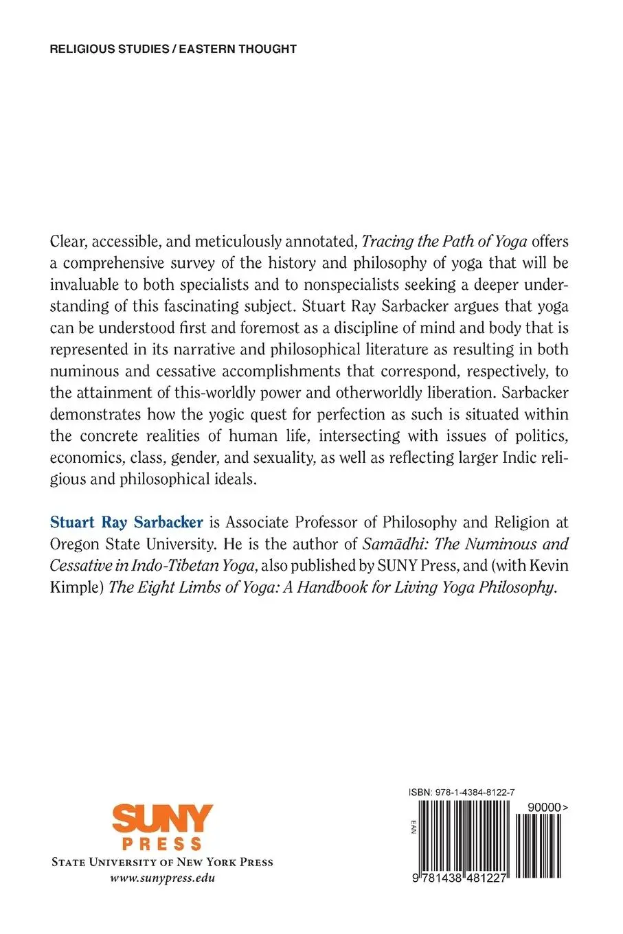 Rückseite: 9781438481227 | Tracing the Path of Yoga | Stuart Ray Sarbacker | Taschenbuch | 2021