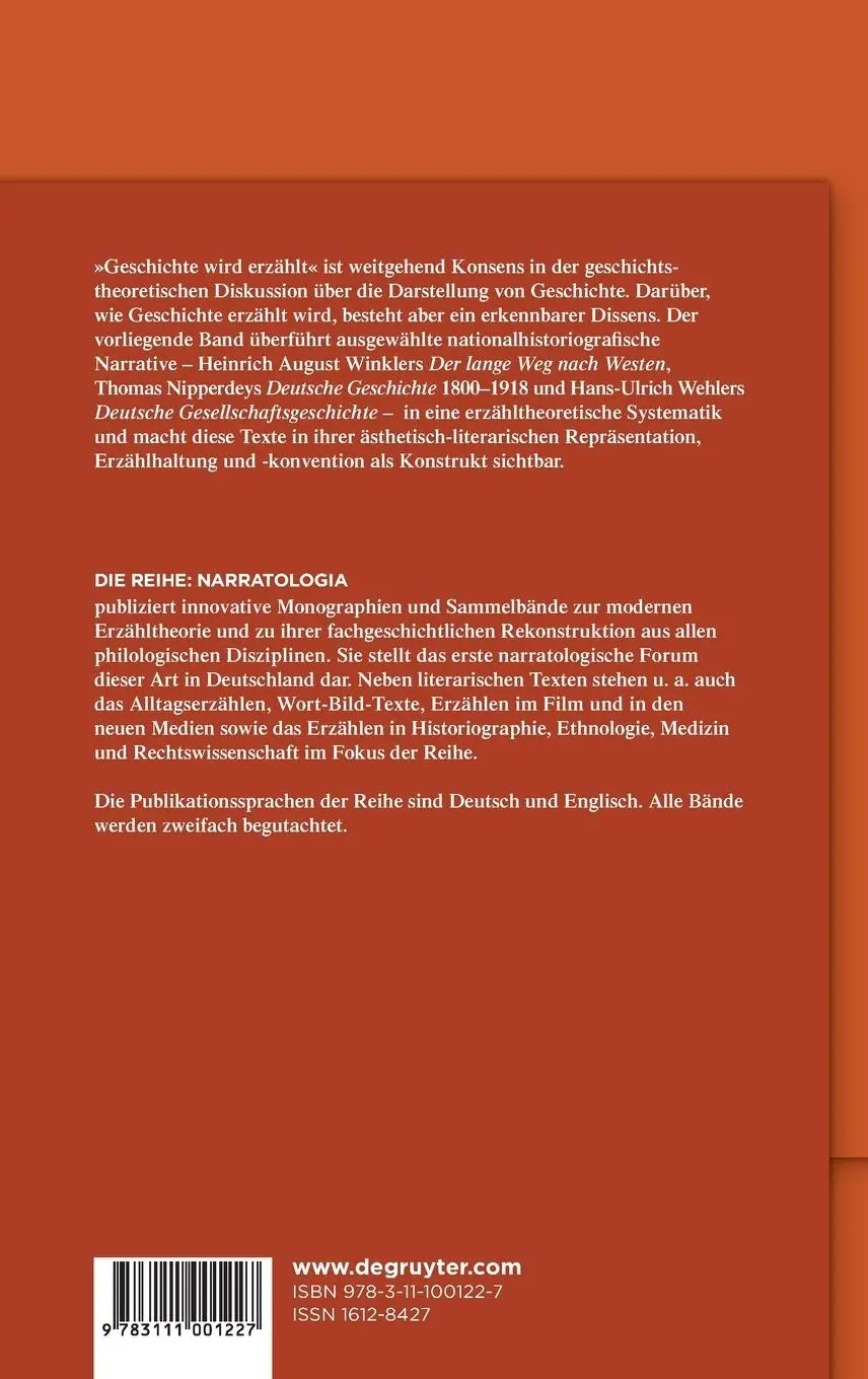 Rückseite: 9783111001227 | Nationalgeschichte erzählen | Nicholas Beckmann | Buch | Narratologia