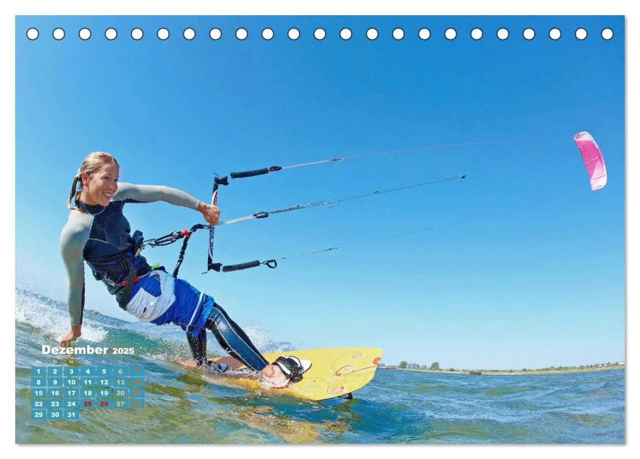 Bild: 9783457161227 | Kitesurfen: Mit Drachen am Meer (Tischkalender 2025 DIN A5 quer),...