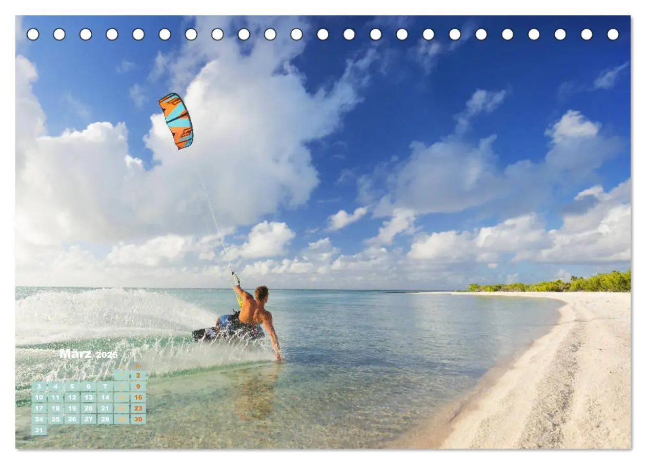 Bild: 9783457161227 | Kitesurfen: Mit Drachen am Meer (Tischkalender 2025 DIN A5 quer),...