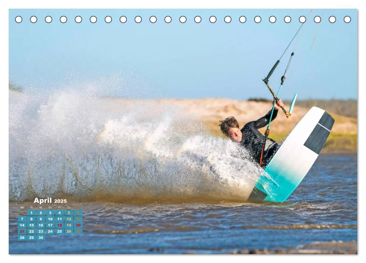 Bild: 9783457161227 | Kitesurfen: Mit Drachen am Meer (Tischkalender 2025 DIN A5 quer),...