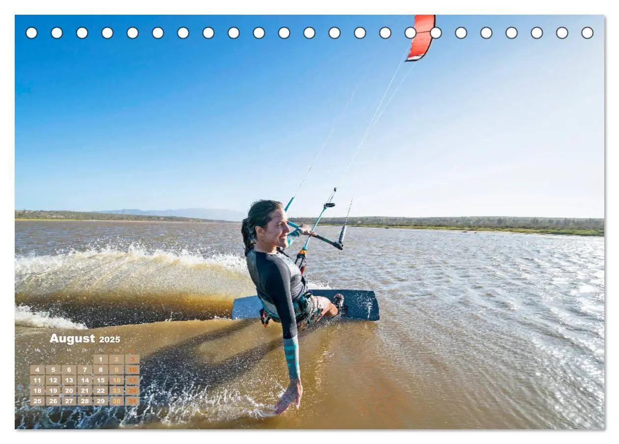 Bild: 9783457161227 | Kitesurfen: Mit Drachen am Meer (Tischkalender 2025 DIN A5 quer),...