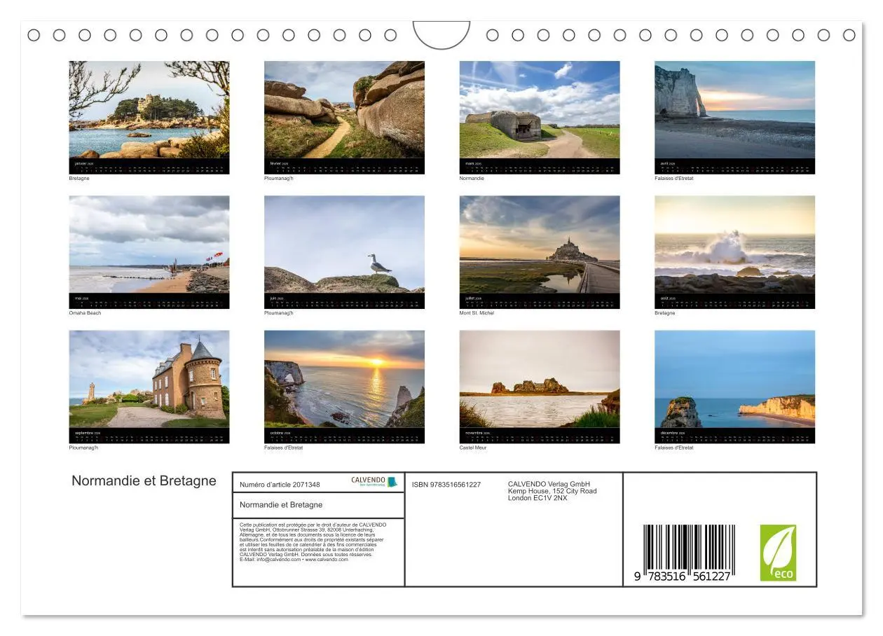 Bild: 9783516561227 | Normandie et Bretagne (Calendrier mural 2026 DIN A4 vertical),...
