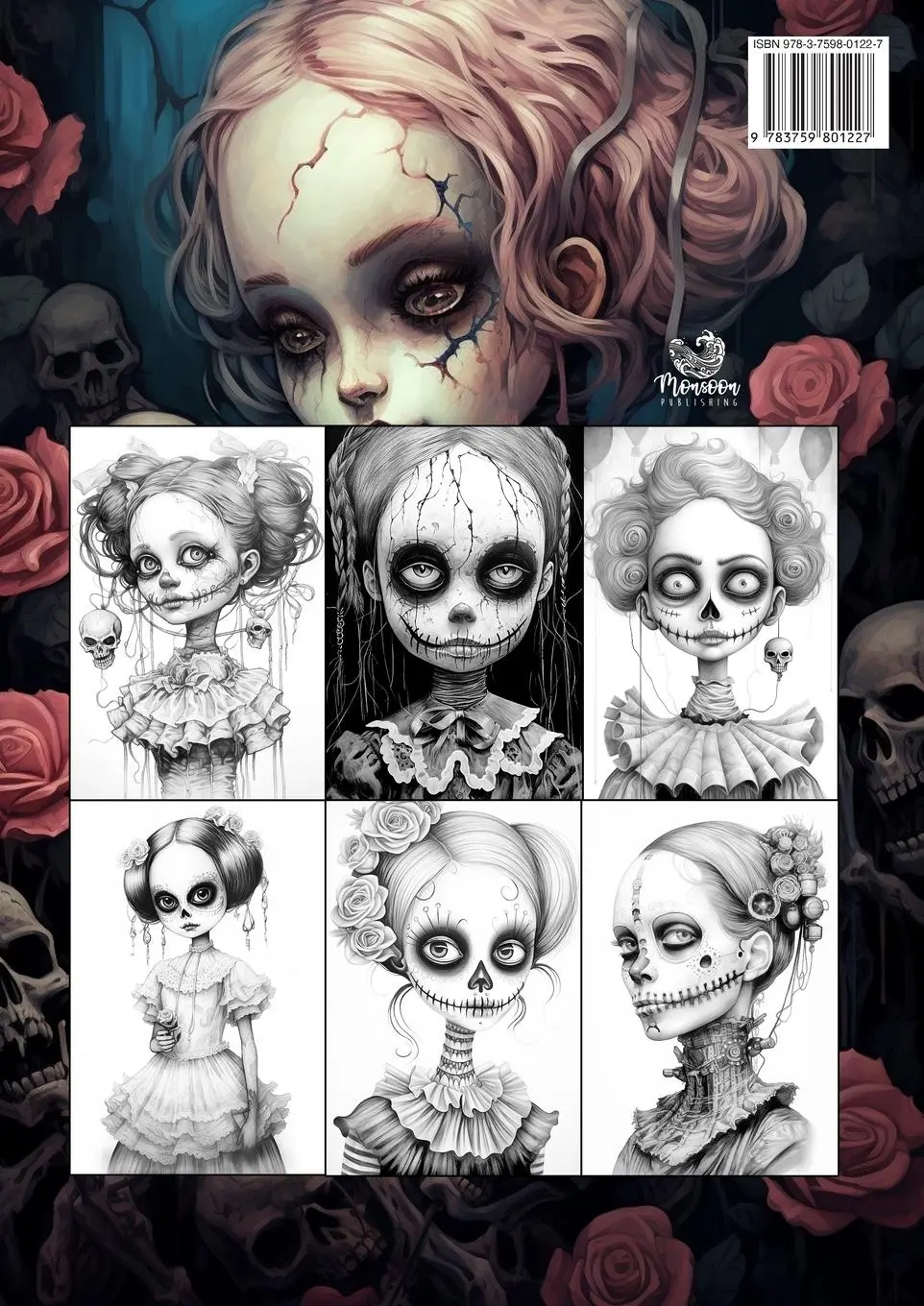 Rückseite: 9783759801227 | Creepy Girls Coloring Book for Adults 2 | Monsoon Publishing | Buch