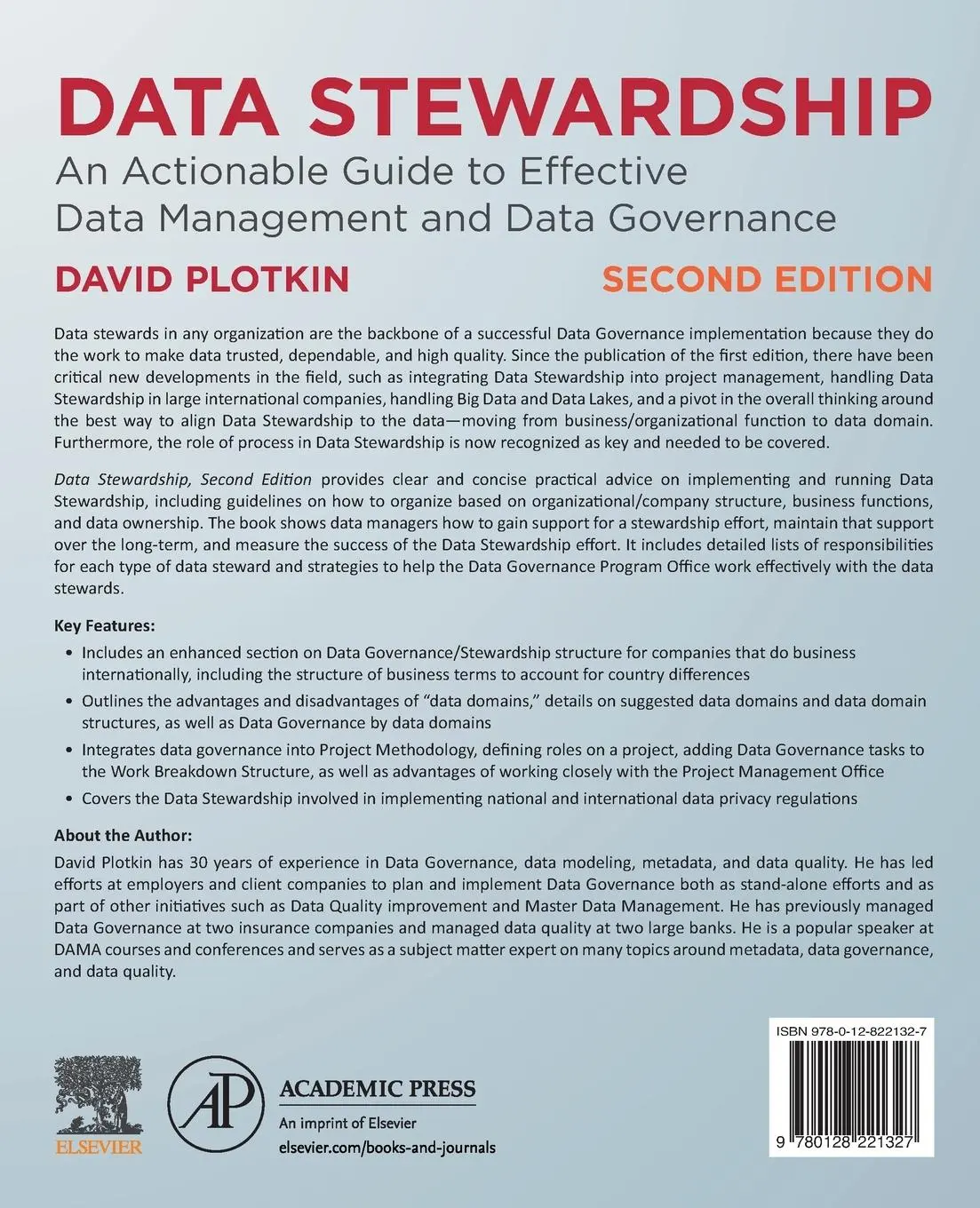 Rückseite: 9780128221327 | Data Stewardship | David Plotkin | Taschenbuch | Englisch | 2020
