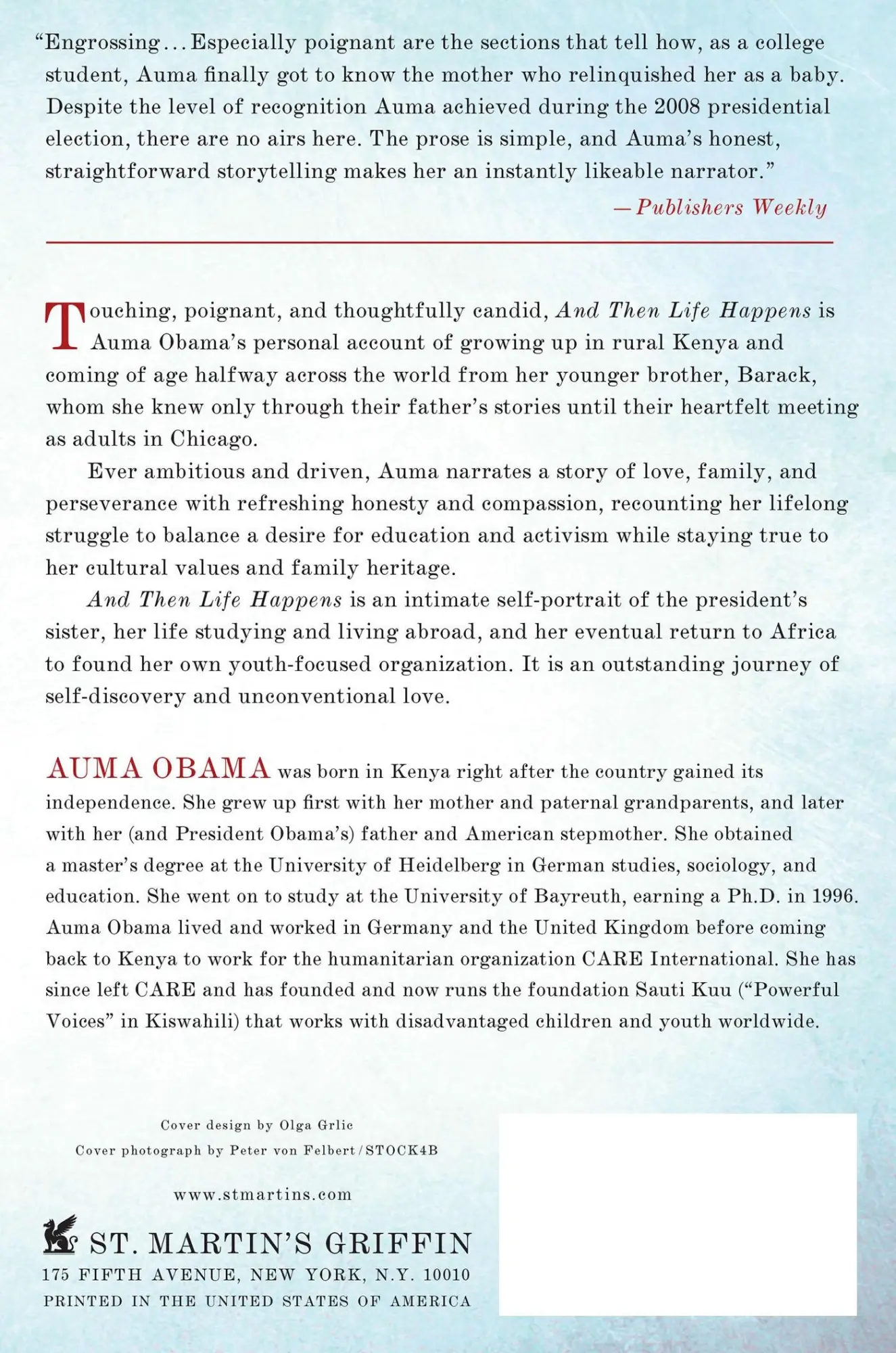 Rückseite: 9781250031327 | And Then Life Happens | Auma Obama | Taschenbuch | 342 S. | Englisch