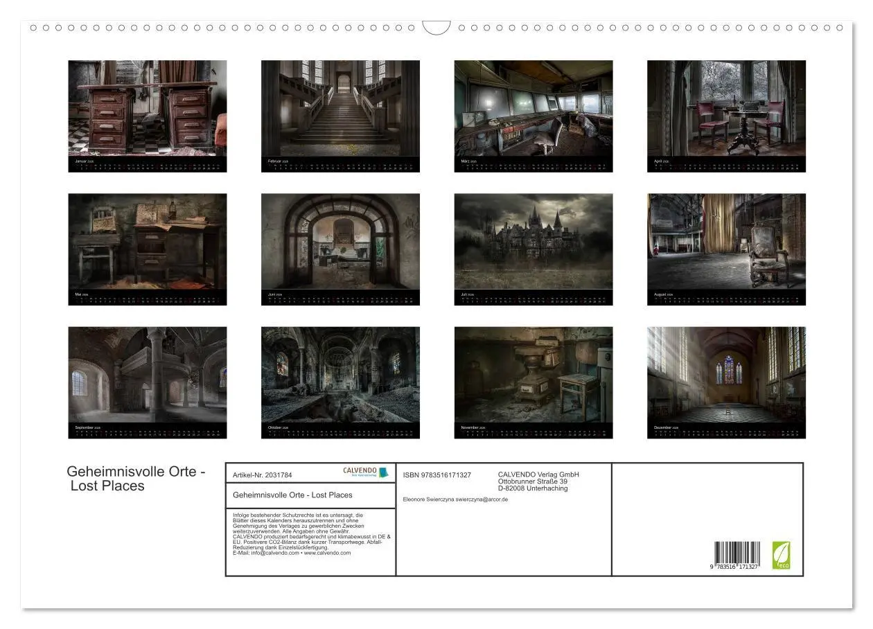 Bild: 9783516171327 | Geheimnisvolle Orte - Lost Places (Wandkalender 2026 DIN A2 quer),...