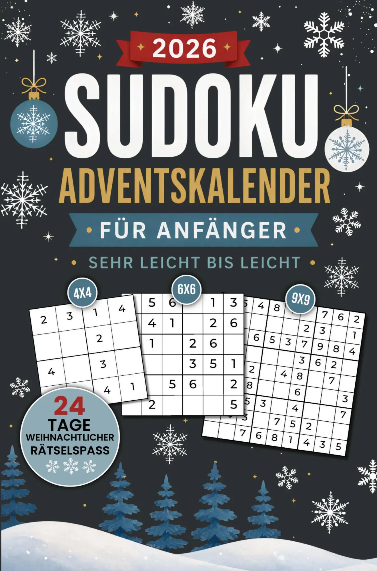 Cover: 9789403921327 | Sudoku Adventskalender für Anfänger - Sehr Leicht bis Leicht: 24...