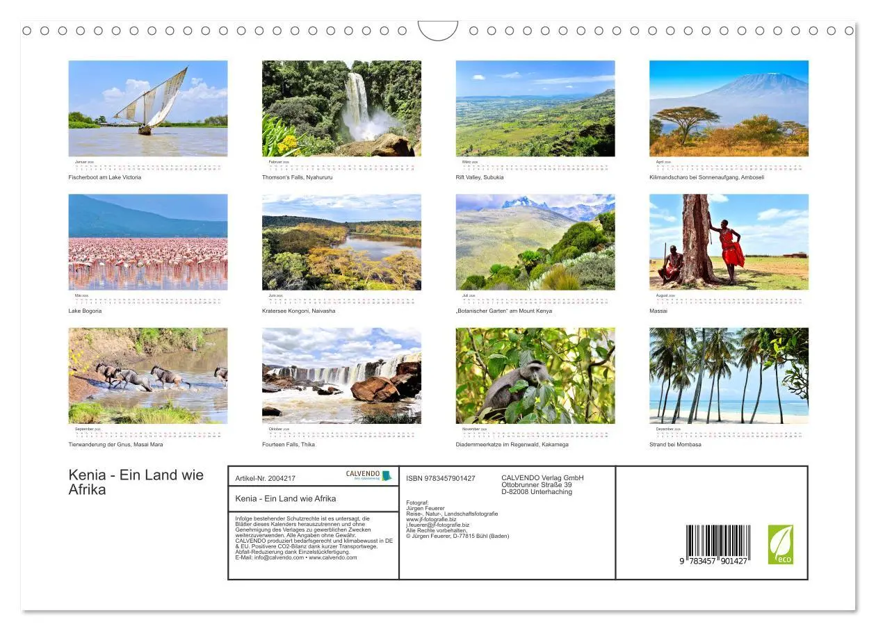 Bild: 9783457901427 | Kenia - Ein Land wie Afrika (Wandkalender 2026 DIN A3 quer),...