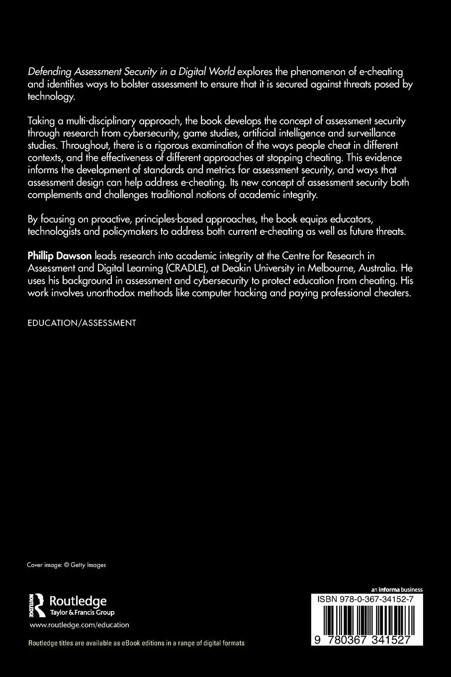 Rückseite: 9780367341527 | Defending Assessment Security in a Digital World | Phillip Dawson