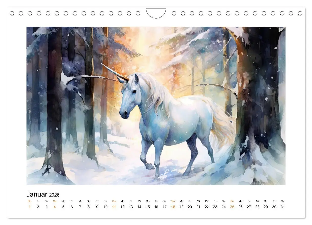 Bild: 9783457371527 | Geliebte Einhörner (Wandkalender 2026 DIN A4 quer), CALVENDO...