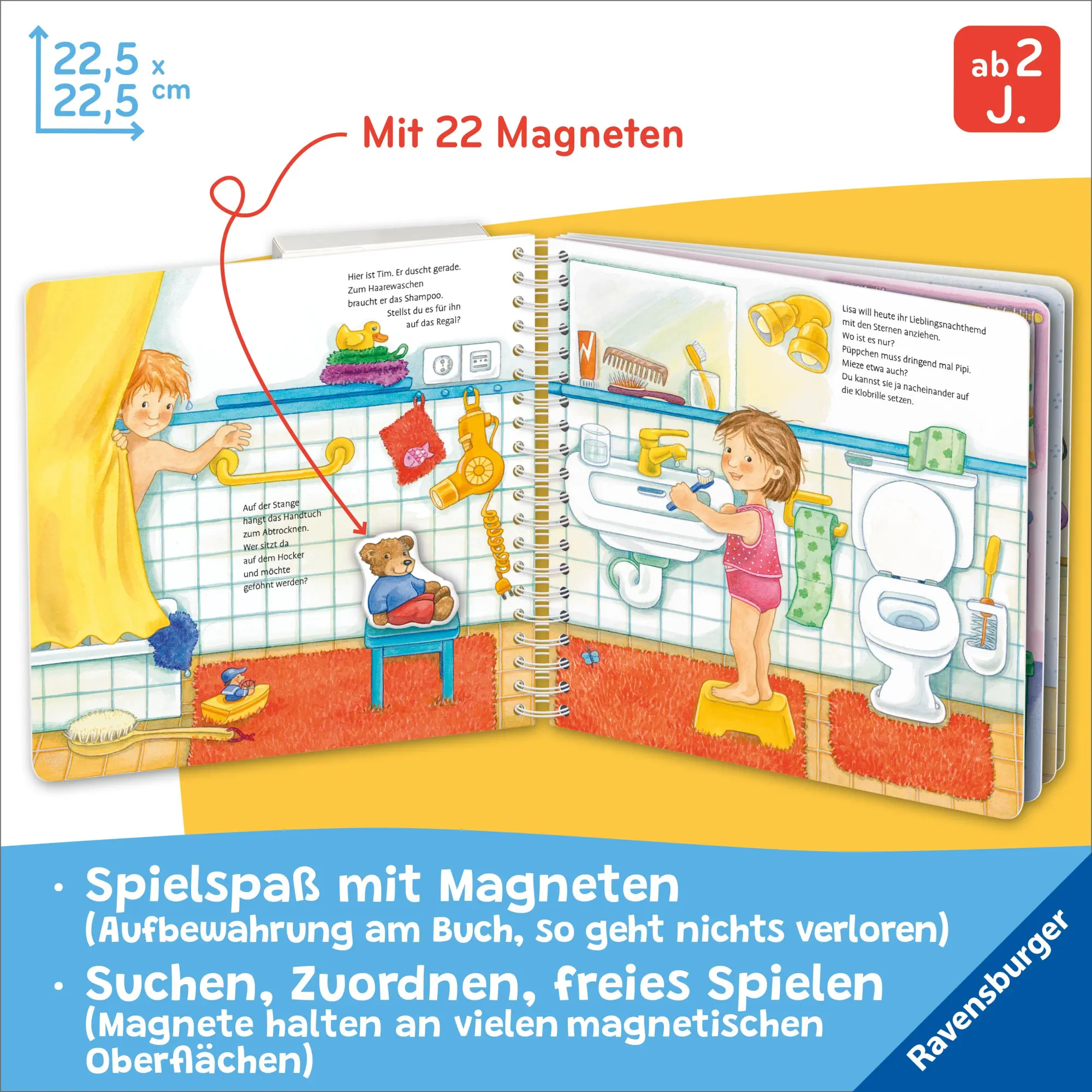 Bild: 9783473421527 | Mein großes Magnetbuch - Was gehört wohin? | Mit 22 Magneten | Buch
