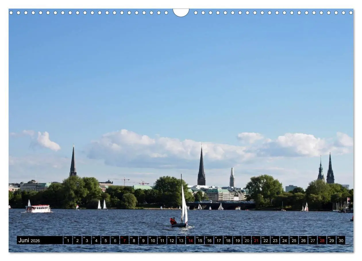 Bild: 9783516221527 | Hamburg - Alster (Wandkalender 2026 DIN A3 quer), CALVENDO...